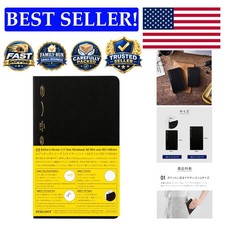 STALOGY A6 Slim Notebook - 96 Sheets, Black Cloth Cover, Pocket-Sized Elegance