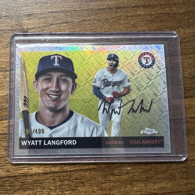 Topps Chrome Platinum Refractor Wyatt Langford Rangers /499