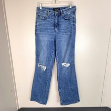 Judy Blue Jeans Womens 11/30 JB88785 Straight Leg Distressed Medium Wash Denim