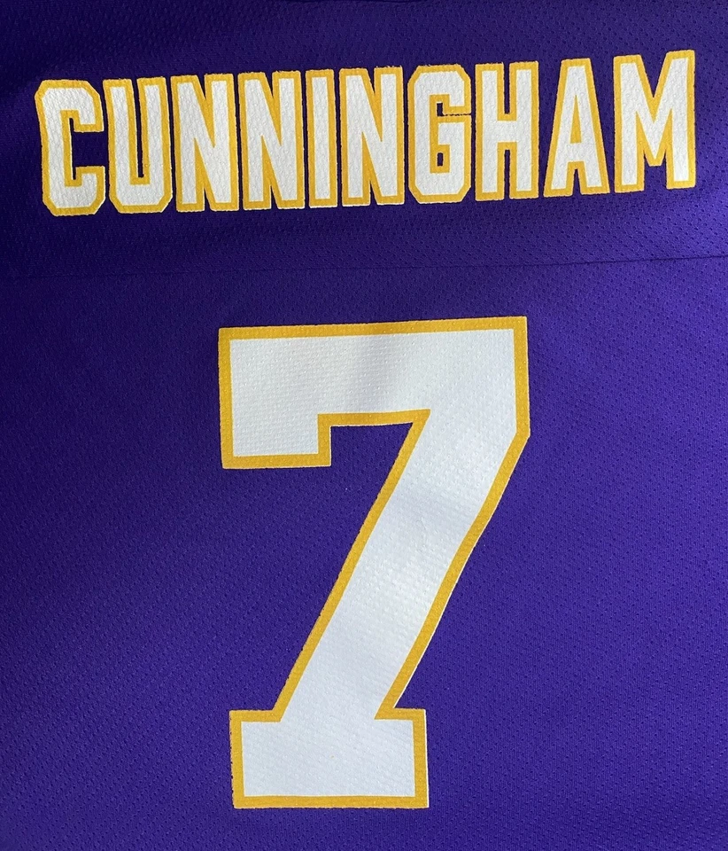 Camiseta deportiva vintage (talla L) de los Minnesota Vikings, Randall Cunninghamn #7, logotipo atlético Foto 3 de 4