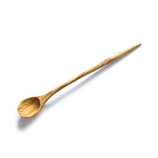 100 Natural Olive Wood Long Handle Spoons for Coffee, Tea, Milkshake Kitchen...