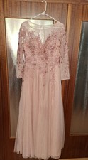 JJ House Damen Abendkleid Gr. 40 lang rosa T�...