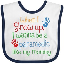 Inktastic Paramedic Like Mommy Baby Bib Child  s Kids Paramedic  s Daughter My