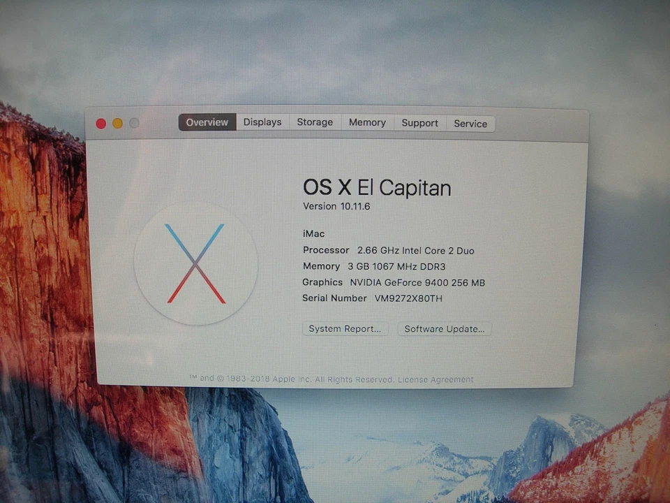 Apple iMac A1224 20 in 2.66 core 2 Duo 320 GB HDD 3GB RAM DVD WiFi 2009 model - Image 2 of 4