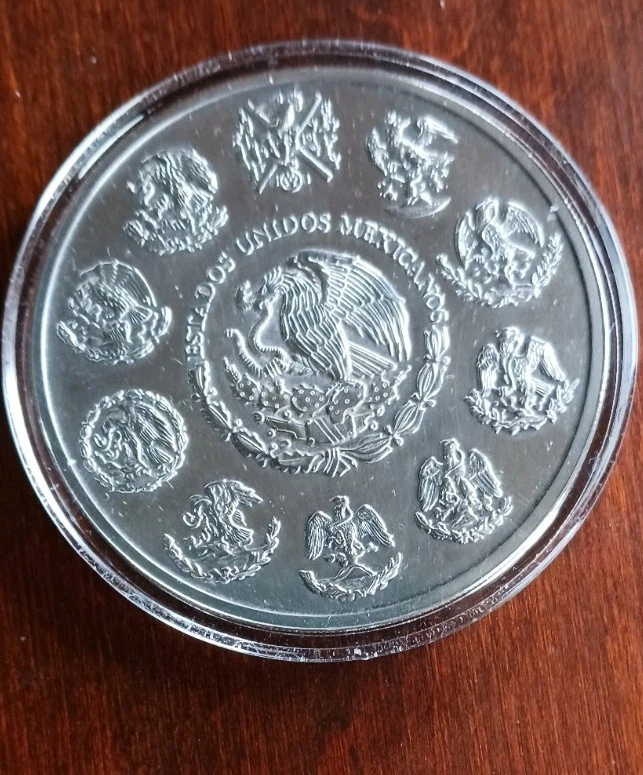 Moneda de Plata Fina México Libertad 1997, 5 Oz .999 en Estuche Protector. Foto 2 de 2