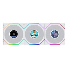 Lian Li 12TLLCD1F3W UNI FAN TL LCD Flex 120mm ARGB PWM Fan White 3-Pack Normal