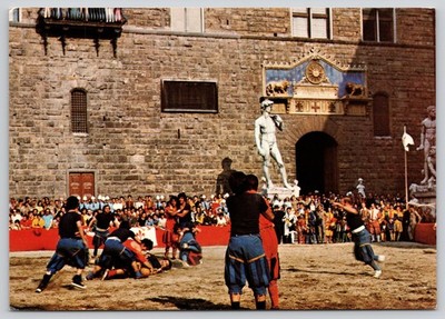 Calcio Storico Florence Italy Palazzo Vecchio Piazza della Signoria Postcard