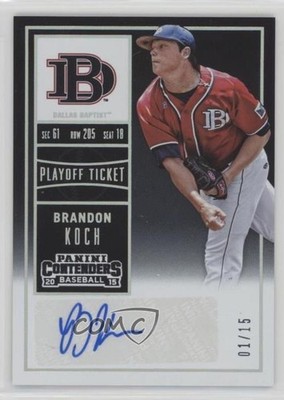 2015 Panini Contenders College Playoff Ticket 1/15 Brandon Koch #38 Auto 0f6