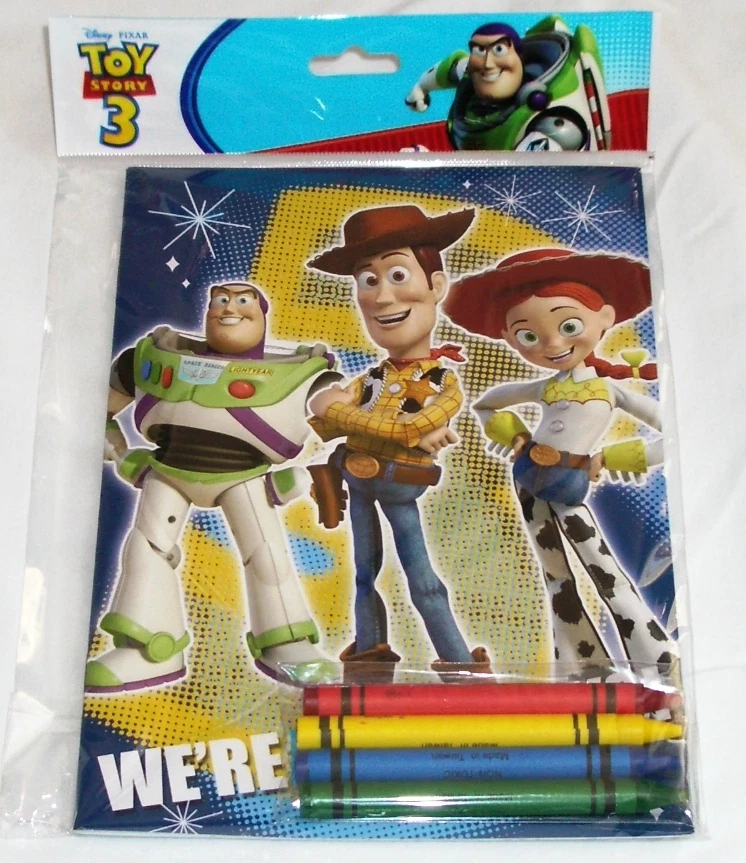 12 libros para colorear Toy Story 3 Disney Pixar y 48 piezas juego de suministros para fiestas de lápices de colores Foto 4 de 4