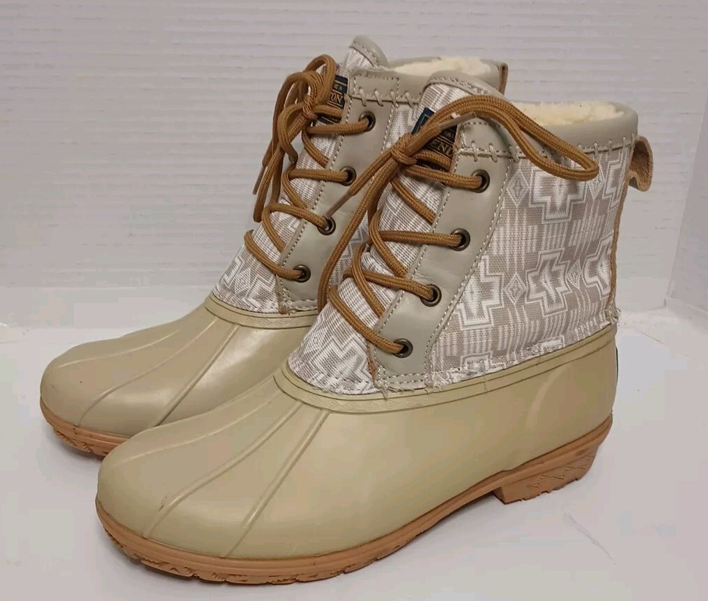 PENDLETON WINTER Snow Boots Size 9 Wool Lined Wit… - image 4