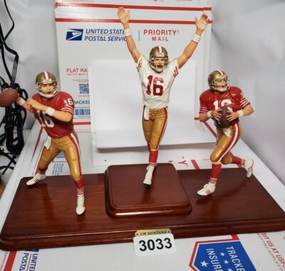 Danbury Mint - San Francisco 49ers Joe Montana 3 Figure Statue