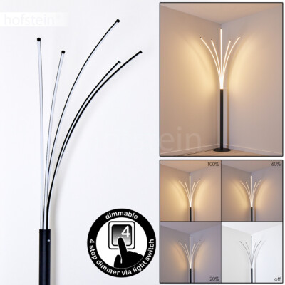 LED Dimmer Steh Boden Stand Lampen schwarz/weiß Wohn Schlaf Zimmer Beleuchtung 