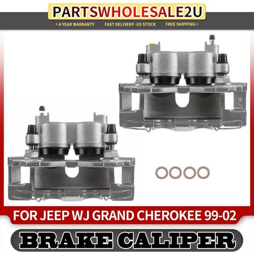 Front Left & Right Brake Calipers w/Bracket for Jeep WJ Grand Cherokee