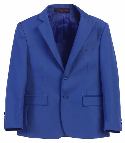 Magen Boys Blue FORMAL SLIM FIT suit 3 pc set coat,vest,pant Size 1-18 - Picture 2 of 8