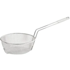 Choice Round Nickel-Plated Fine Mesh Culinary Basket (select size below)
