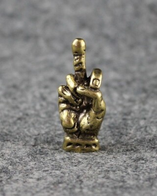 Brass Hand Pendant Statue Small Sculpture Tabletop Figurine Decor Gift