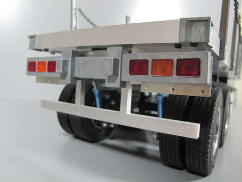 Rear Aluminum Back Bumper Bar Tamiya 1/14 R/C Toy Semi Flatbed Trailer Container - Picture 4 of 16