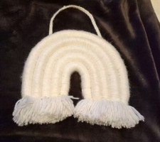 White Rainbow Macrame Wall Hanging