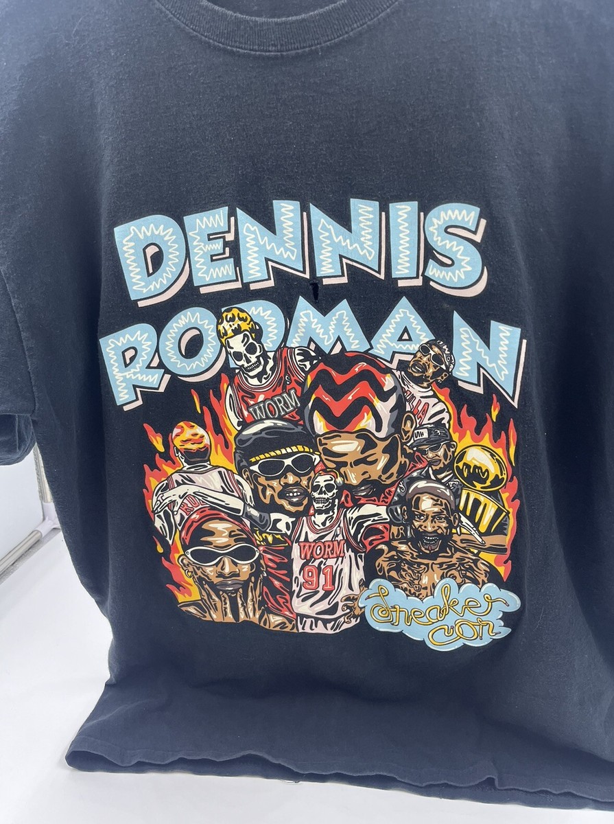 Vintage Sneaker Con X Dennis Rodman Black T-Shirt Size L XL Vintage Sneaker Con X Dennis Rodman Black T-Shirt Size L XL