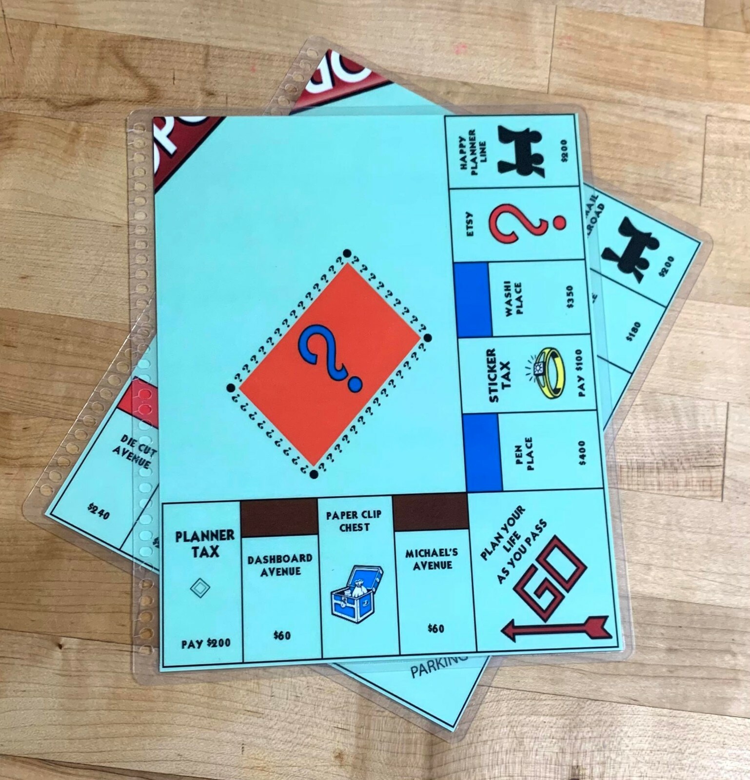 Monopoly Inspired quot Planning theme quot Cover Set for use w/ Erin Condren