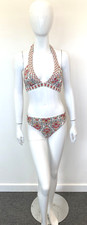 Boden Bikini Ithaca Halter Top, Classic/Fold Bottoms White Floral RVB001 15 CP