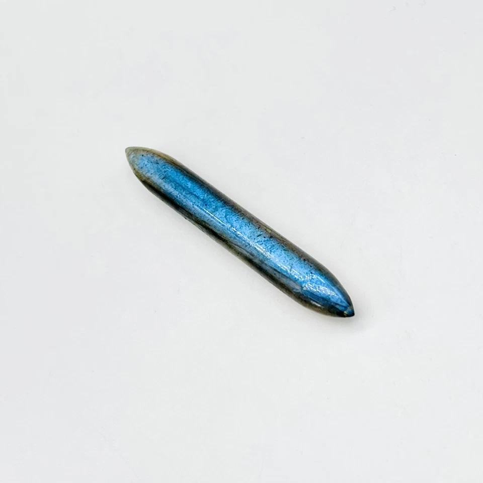 Natural Blue Labradorite Gemstone Handmade Septum Piercing Tusk Size 12g-12MM - Image 4 of 4