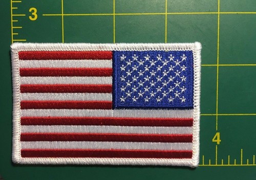 reverse american flag patch right shoulder patch reverse white 2 patches 3 5/8" - Picture 2 of 9