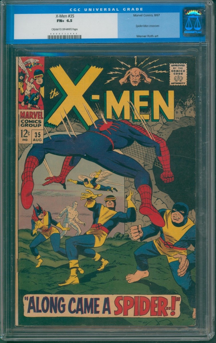 X-Men #35 (1967) ⭐ CGC 6.5 ⭐ Spider-Man Crossover! Silver Age
