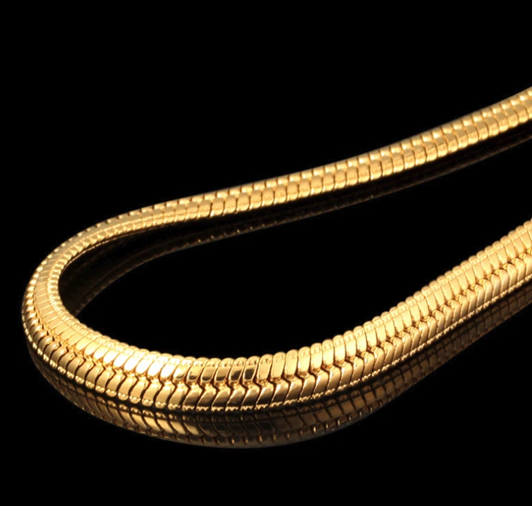 18k Goldkette fein 4MM vergoldet 60cm lang Panzerkette Damen Herren Halskette - Bild 4 von 4