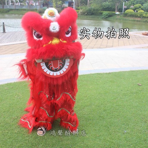 Children's lion blinking eyes costume Chinese folk lion dance student mascot cos - Afbeelding 1 van 19