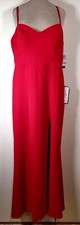 City Studio Formal Red Maxi Gown Size 13 Front Slit  Strappy Open Back New Tag