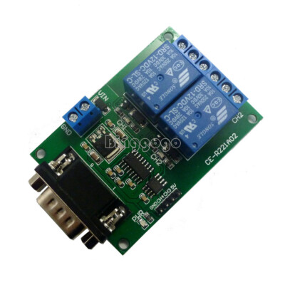 1X DC 12V 2CH RS232 DB9 Serial Relay Control Switch UART Home Automation NEW