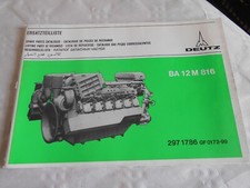 Deutz engine spare parts catalogue BA 12M 816 297 1786 GF 0172-99 1970s