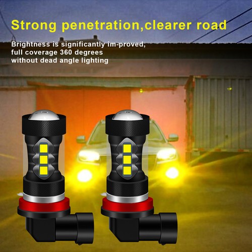 2x Bombillas antiniebla LED H8 H9 H11 DRL para Honda Fit 2007-2018 amarillo dorado 3500 k - Imagen 7 de 9