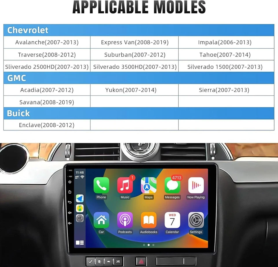 For Saturn Vue 2006-2009 Android 13 Car Radio Stereo GPS NAVI WiFi Apple Carplay Foto 3 de 4