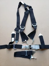 Lap And Shoulder Harness, 2" Padded Shoulder Straps, 2" Lap Belt, Black Seatbelt