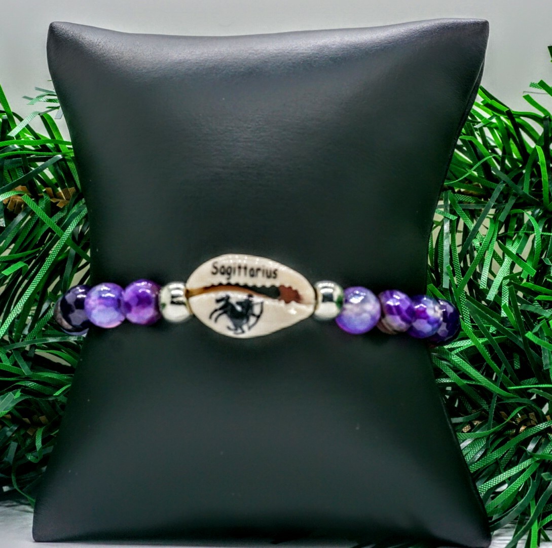 Pulsera de zodiaco Sagitario Cowrie Cáscara Barato Regalo para Su Cumpleaños Regalo