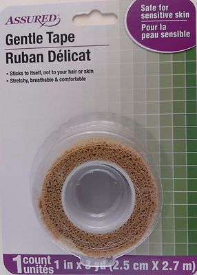 Gentle First Aid Tape Bandage 1 In x 3 Yd/Roll Non-Stick to Skin Hair