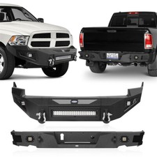 Fit 2009-2012 Dodge Ram 1500 Off-road Front + Rear Bumper W/120w Led Light Bar