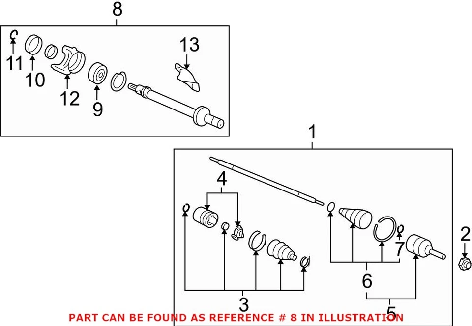 Eje intermedio CV delantero genuino OEM para Honda CR-V LX EX EX-L 2012-2014 Foto 2 de 2