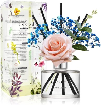 Cocod'or COCODOR Rose Flower Reed Diffuser/Pure Cotton 6.7oz (200ml) 1 Pack