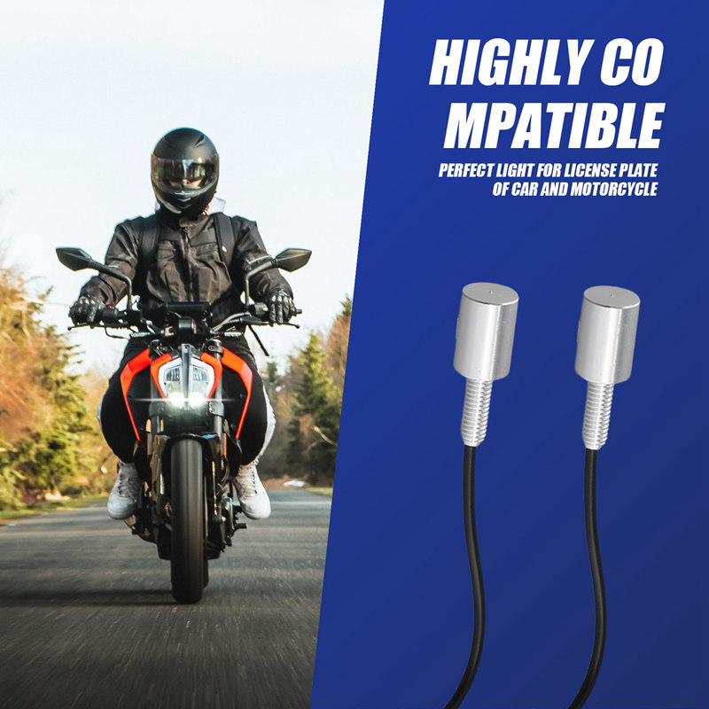 2X Chrome 5630 Motorcycle Screw Bolt Lamp Car Universal License Plate