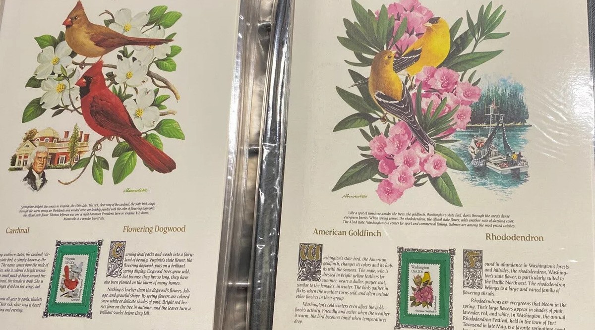 アメリカ合衆国の切手　state birds and flower The State Birds and Flowers Commemorative Mint-Stamp Panels