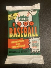 1990 Fleer Baseball Card 8 Jumbo Wax Packs