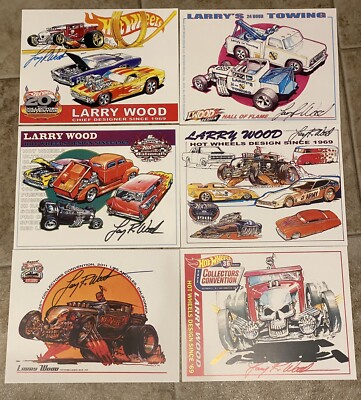 Lot Of 6 Larry Wood Hot Wheels Convention ''Bone Shaker'' E Sheet Lwood Towing