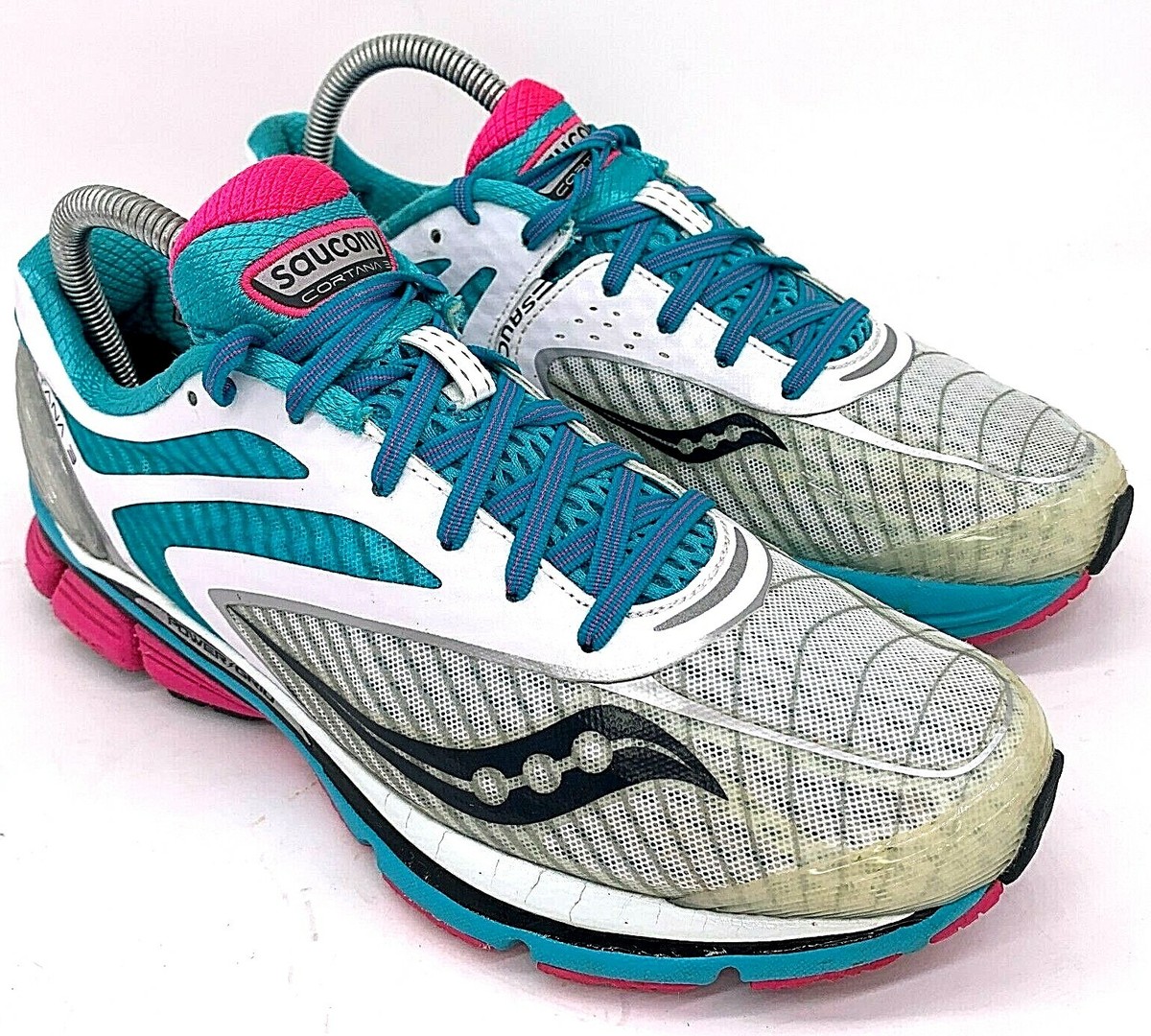 Saucony Womens Cortana Running Shoes 10199-2 White Blue Pink Size
