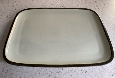 DENBY Langley Summit Celadon Rimmed 13.75  Rectangular Stoneware Platter England
