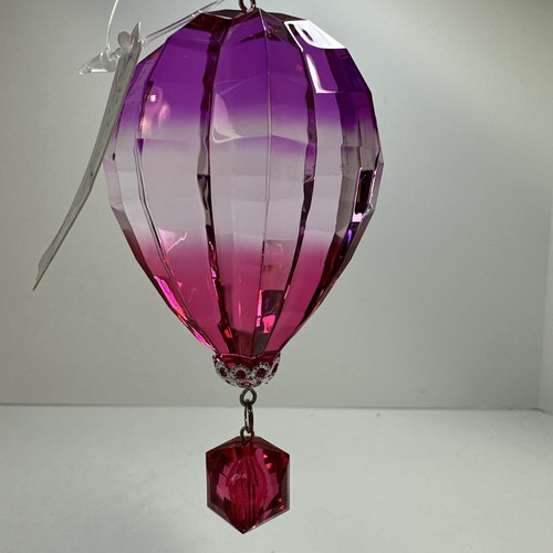 Ganz Hot Air Balloon Ornament Suncatcher Acrylic Crystal Expressions Pink 4.75in - Picture 2 of 5
