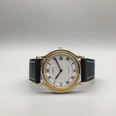 Vtg Lassale Seiko Watch Unisex 32mm Gold Tone Date 5L14-6A19