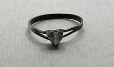 Vintage Sterling Silver CZ Heart Ring Size 6.5, 925